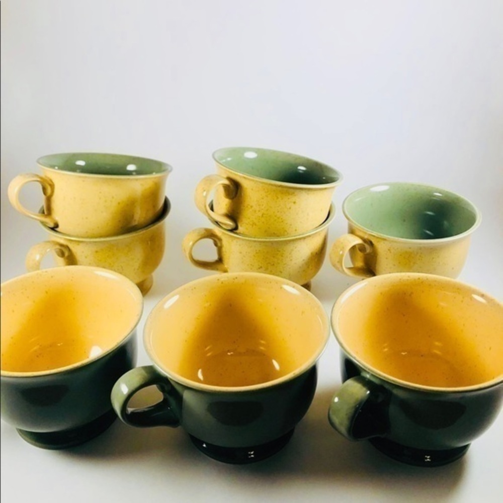 Set of 8 Mikasa unique 2 toned tea cups